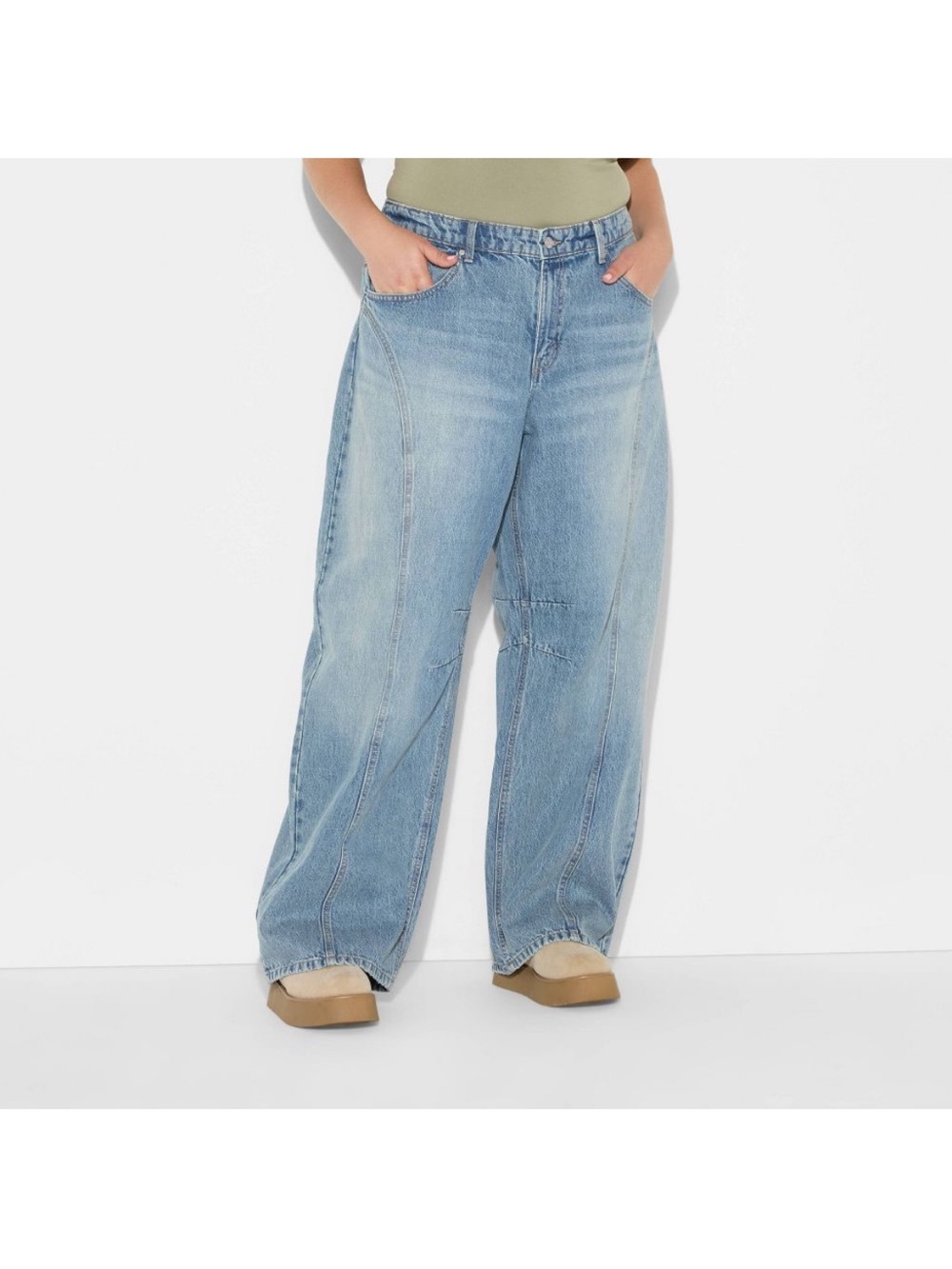 Target Wild Fable Mid Rise Barrel Leg Women’s Jeans - Picture 3 of 4